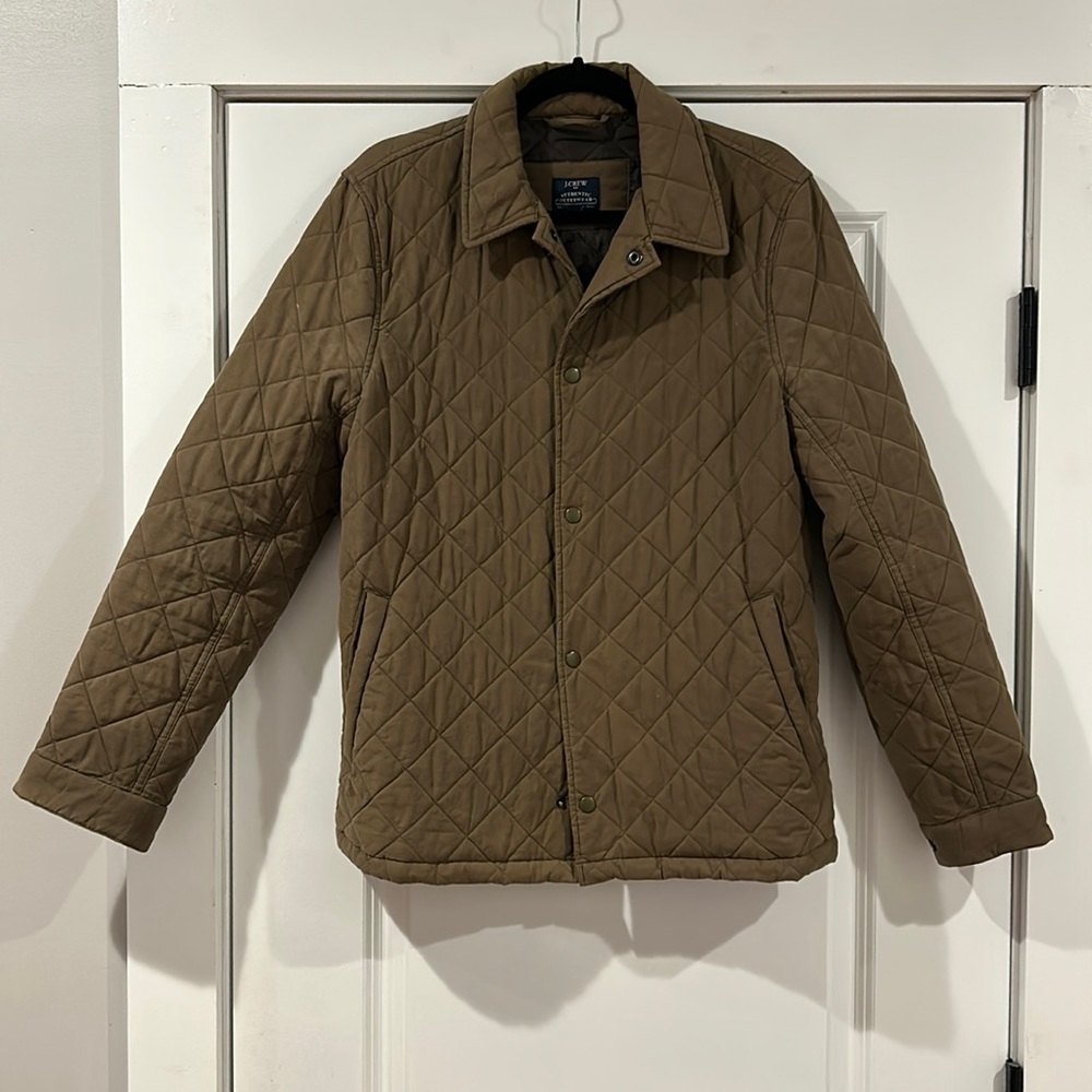 J Crew green quilted jacket size S